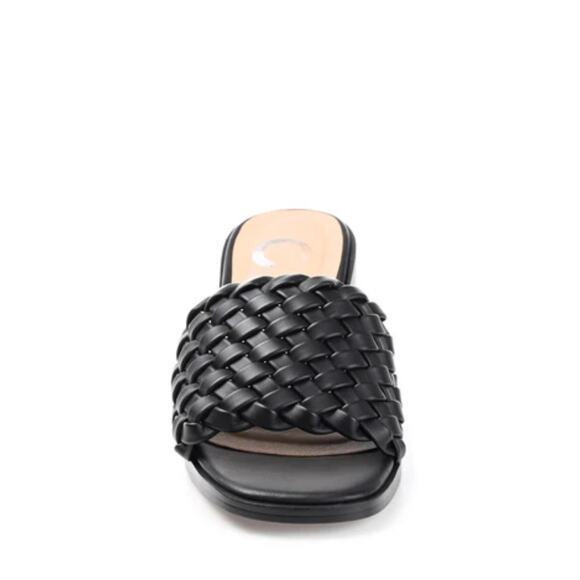 NEW Journee Collection Fylicia Heeled Sandals In Vegan Leather Black Size 12M - Picture 3 of 6